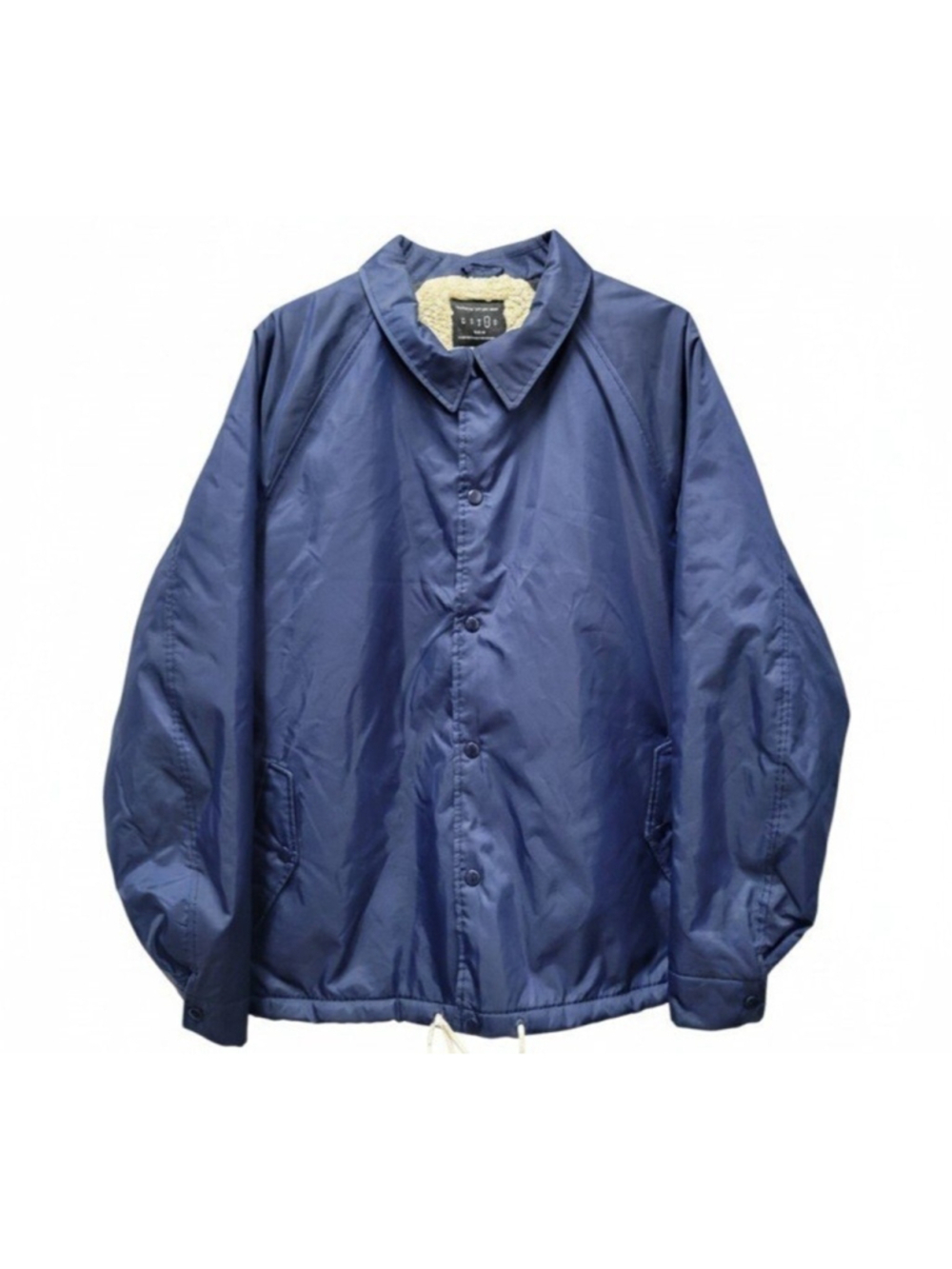 URBAN OUTFITTERS Men's Blue Nylon Sherpa Lined Long-Sleeves Jacket Size Large